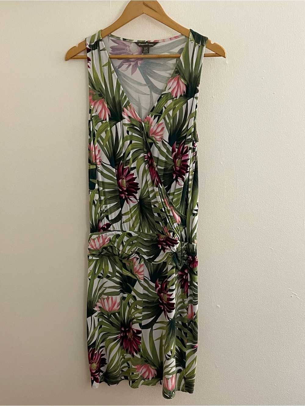 Tommy Bahama Tropical Floral Faux Wrap Dress S Resort